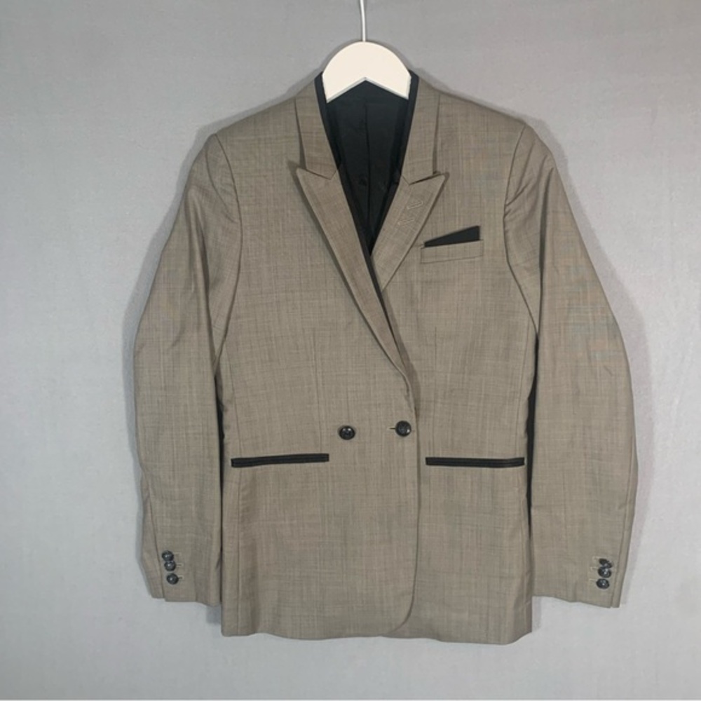 The Kooples Tan and Black Blazer Structured Tailored Design Ladies Size 38 US 6